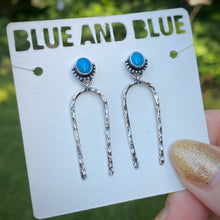 Load image into Gallery viewer, Kingman Turquoise Post-Back Arch Earrings