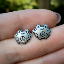 Load image into Gallery viewer, Peace Frog Stud Earrings