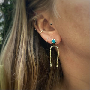 Kingman Turquoise Post-Back Arch Earrings