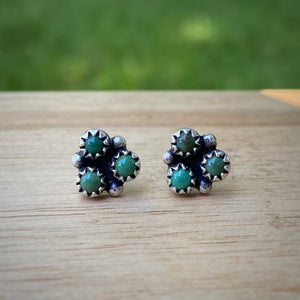 Chinese Turquoise Clover Studs - Green