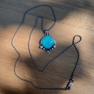 Tibetan Turquoise & Pink Opal Necklace / 18”