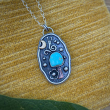 Load image into Gallery viewer, Turquoise Mushroom &amp; Snail Necklace / 18”
