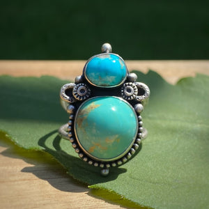 Turquoise Mountain & Mineral Park Turquoise Statement Ring / Size 7.5 - 7.75