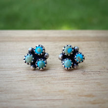 Load image into Gallery viewer, Sleeping Beauty Turquoise Clover Studs - Blue