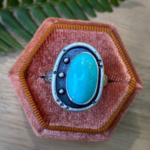 Turquoise Mountain Shadowbox Ring / Size 9.5 - 9.75