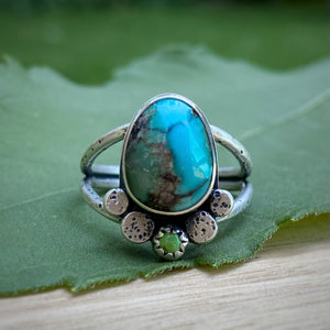 Mineral Park Turquoise & Prima Vera Ring / Size 8.75 - 9