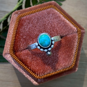 Natural Turquoise Stacker Ring / Size 7