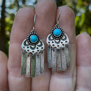 Kingman Turquoise Fringe Earrings