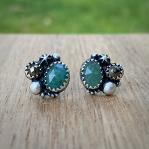 Emerald & Pyrite Studs