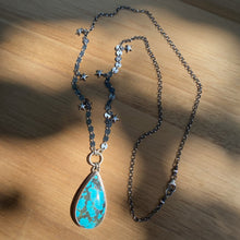 Load image into Gallery viewer, Kingman Turquoise &amp; Labradorite Statement Necklace / 22”