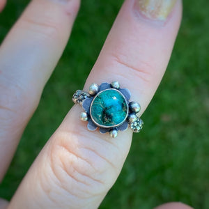 Mineral Park Turquoise Sputnik Ring / Size 5.25