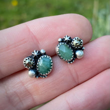 Load image into Gallery viewer, Emerald &amp; Pyrite Studs