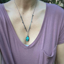 Load image into Gallery viewer, Kingman Turquoise &amp; Labradorite Statement Necklace / 22”