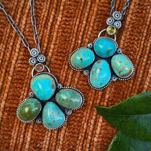 Load image into Gallery viewer, Turquoise Mountain &amp; Peridot Southwestern Statement Necklace / 20” - 22”