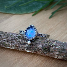 Load image into Gallery viewer, Rainbow Moonstone Teardrop Ring / Size 6