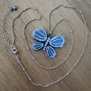 Boulder Opal Doublet Butterfly Necklace / 20” - 22”