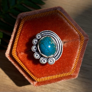 Mineral Park Turquoise Asymmetrical Ring / Size 5.75