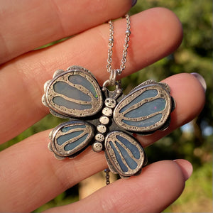 Boulder Opal Doublet Butterfly Necklace / 20” - 22”
