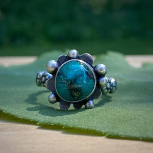 Mineral Park Turquoise Sputnik Ring / Size 5.25