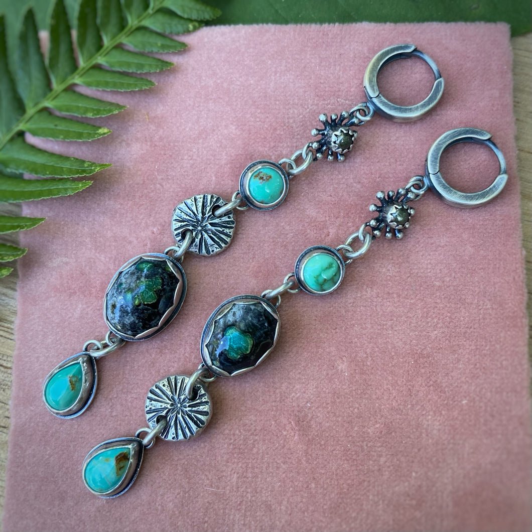 Mineral Park, Kingman, New Lander, & Pyrite Statement Earrings