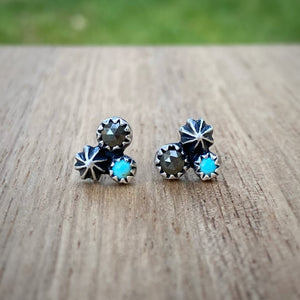 Pyrite & Turquoise Studs