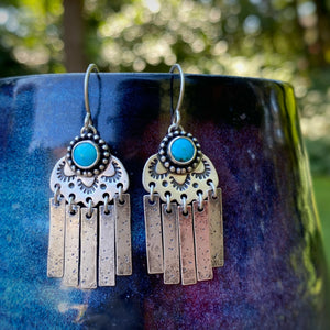 Kingman Turquoise Fringe Earrings