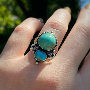 Turquoise Mountain & Mineral Park Turquoise Statement Ring / Size 7.5 - 7.75