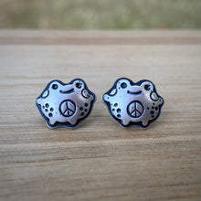 Load image into Gallery viewer, Peace Frog Stud Earrings