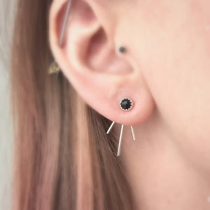 Black Onyx Trident Luxe Ear Jackets / Made to Order