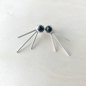 Black Onyx Trident Luxe Ear Jackets / Made to Order