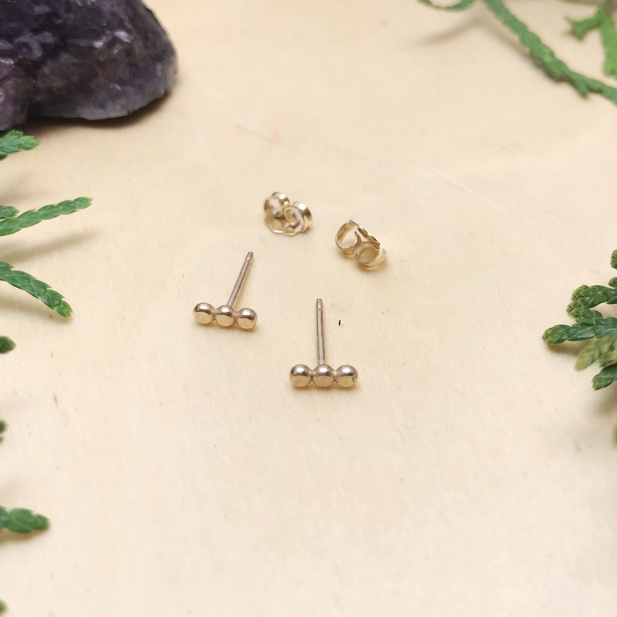 Bubble Bar Studs Gold Filled Made to Order – Blue and Blue