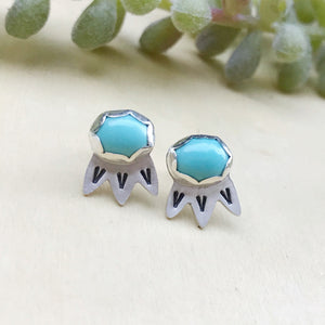 Turquoise Bloom Studs / Made to Order
