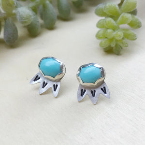 Turquoise Bloom Studs / Made to Order