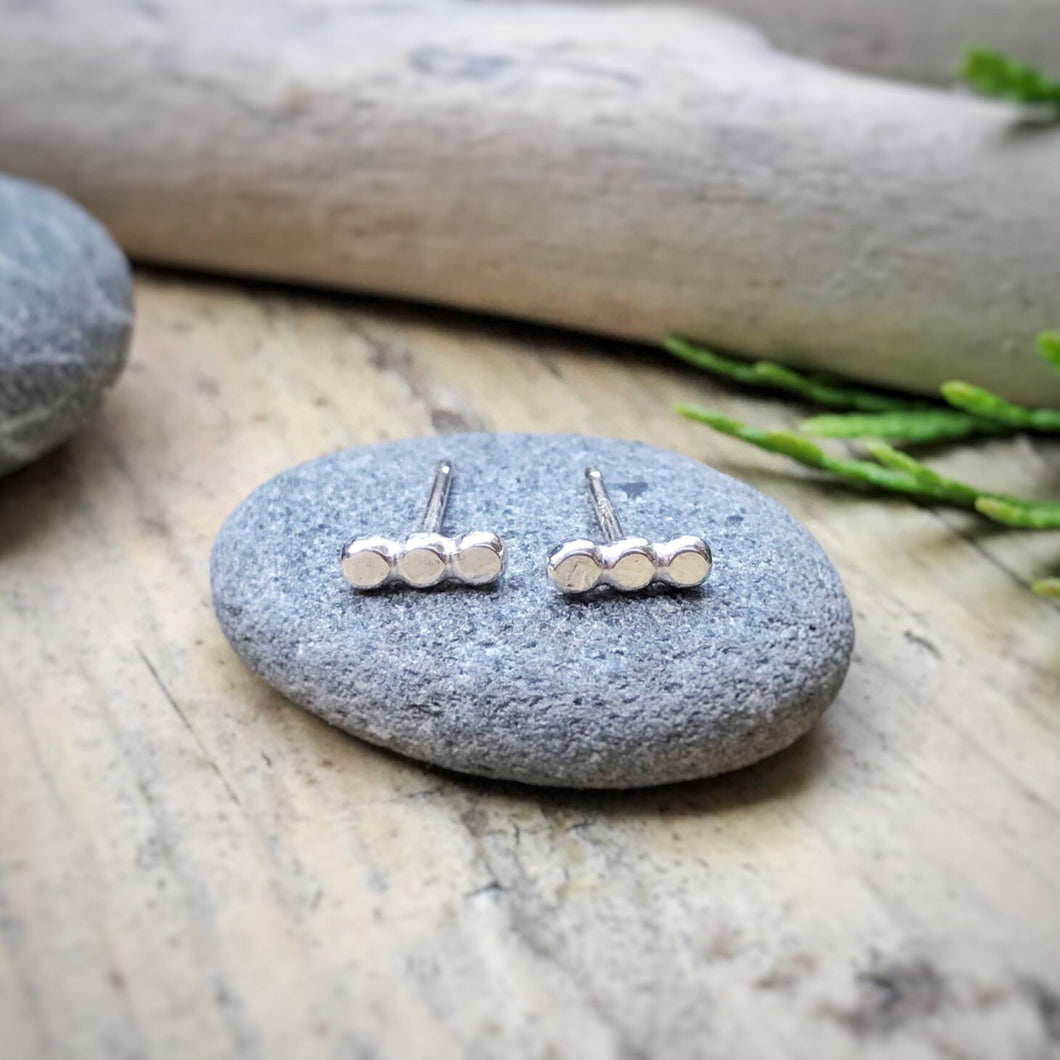 Bubble Bar Studs / Sterling Silver / Made to Order