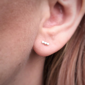 Bubble Bar Studs / Sterling Silver / Made to Order