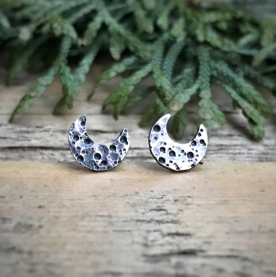 Crescent Moon Studs / Made to Order