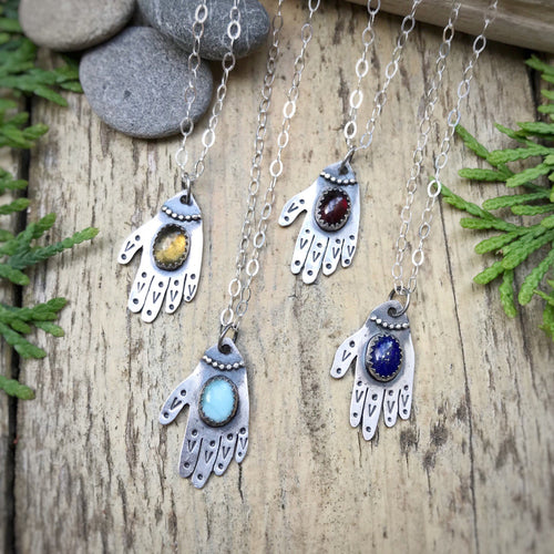 Hamsa Hand Necklace / 18” / Made to Order