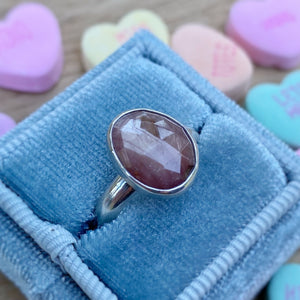 Rose Cut Red Ochre Sapphire Ring / 5.25