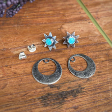 Load image into Gallery viewer, Star &amp; Moon Ear Jacket Set - Turquoise / Made to Order