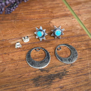 Star & Moon Ear Jacket Set - Turquoise / Made to Order