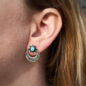 Star & Moon Ear Jacket Set - Turquoise / Made to Order