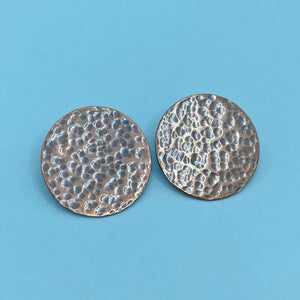 Oversized Hammered Copper Studs / Made to Order