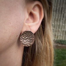 Load image into Gallery viewer, Oversized Hammered Copper Studs / Made to Order