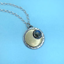 Load image into Gallery viewer, Mini Moon Necklace - Labradorite / 18” / Made to Order