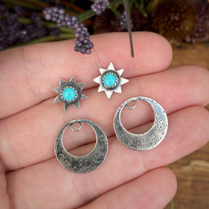 Star & Moon Ear Jacket Set - Turquoise / Made to Order