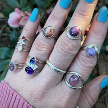 Load image into Gallery viewer, Rose Cut Red Ochre Sapphire Ring / 5.25