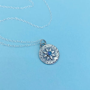 Compass Necklace - Opal / 16” / Made to Order