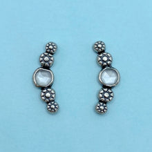 Load image into Gallery viewer, Cosmos Ear Climbers - White Moonstone / Made to Order