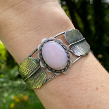 Load image into Gallery viewer, Pink Opal &amp; Turquoise Leafy Cuff