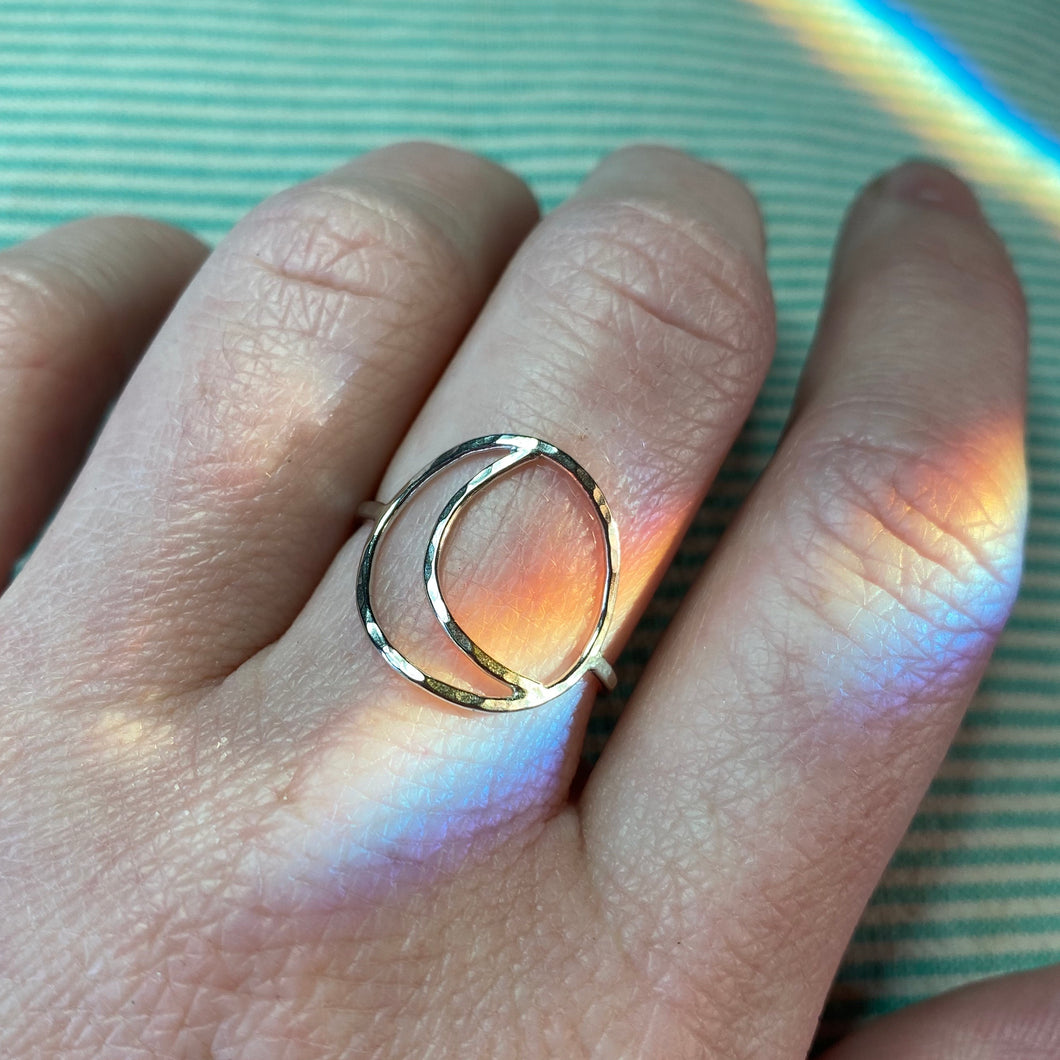 Hollow Moon Ring / Made to Order